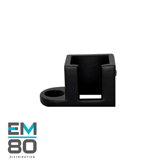 Connecteur murale latérale ouvert pour main courante sur verre 12mm 25mmx21mm en acier inoxydable couleur noir mat