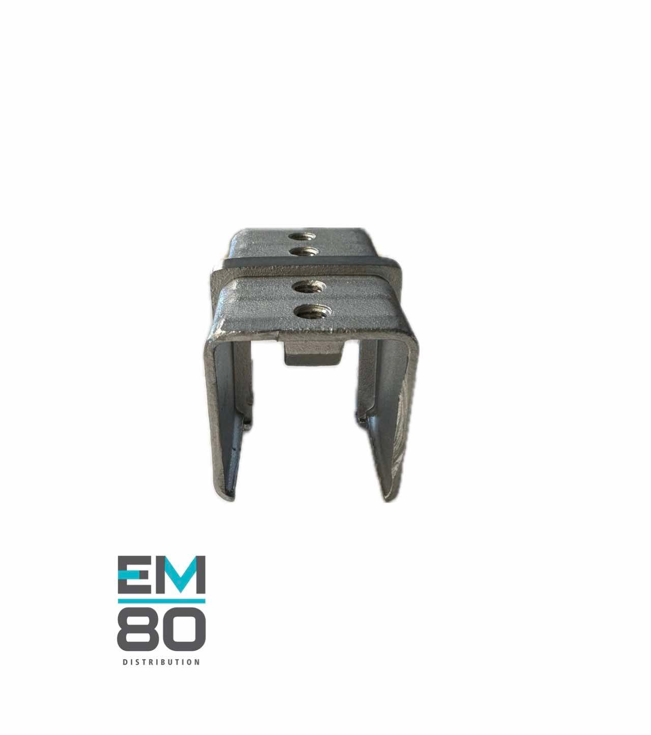 Connecteur 180 fixe sur verre 40x40