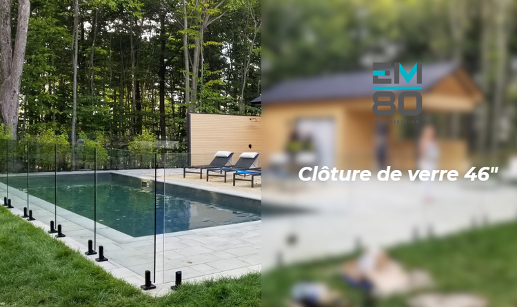 Clôture de verre 46" de hauteur