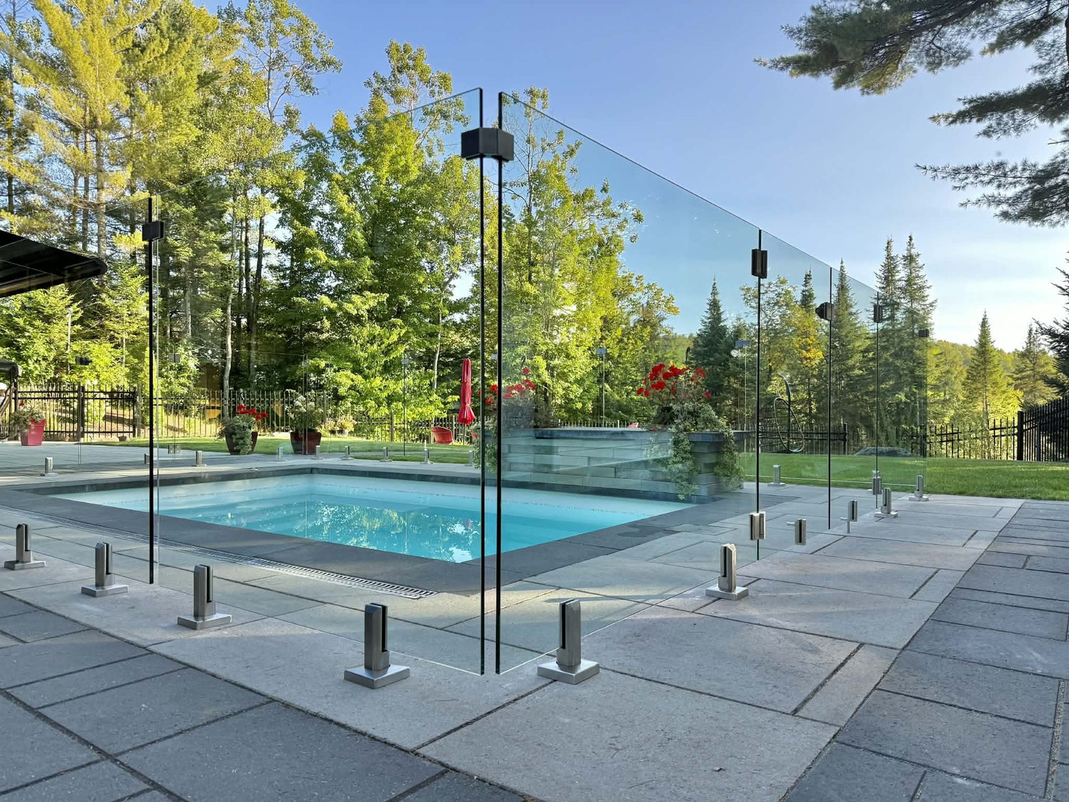 Clôture en verre 12mm sans cadrage