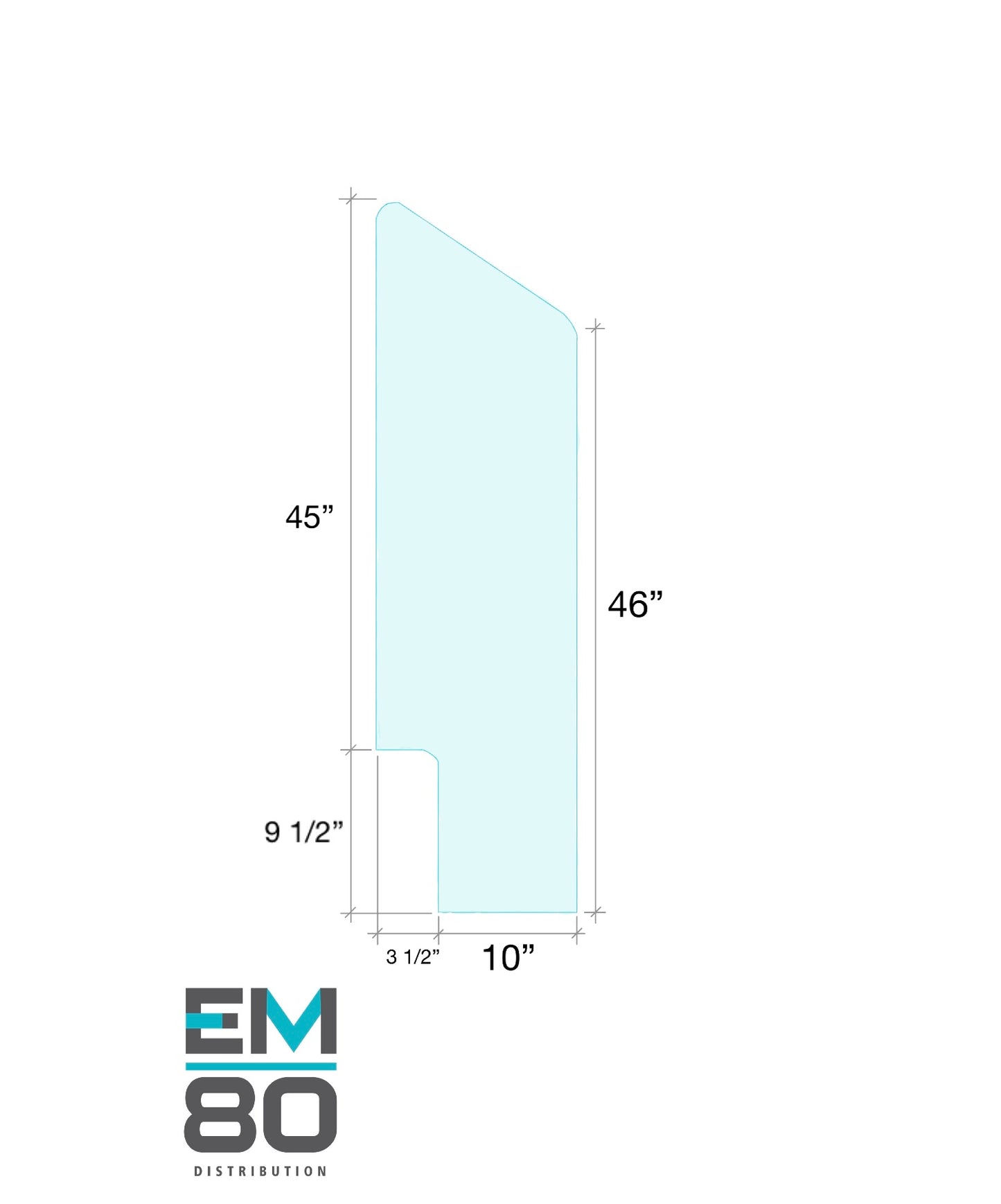 Panneau de verre pour marche d'escalier 46"