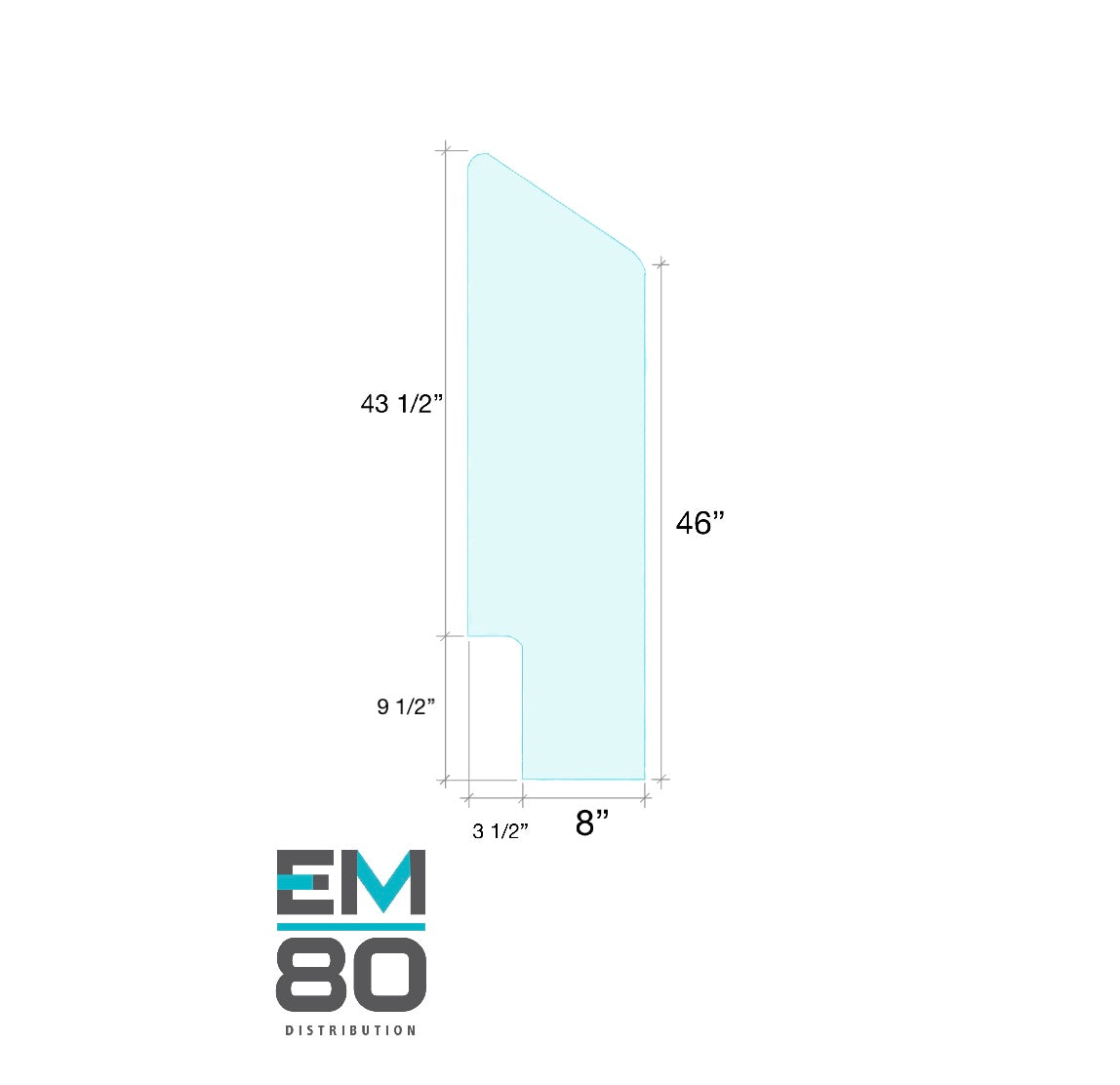 Panneau de verre pour marche d'escalier 46"