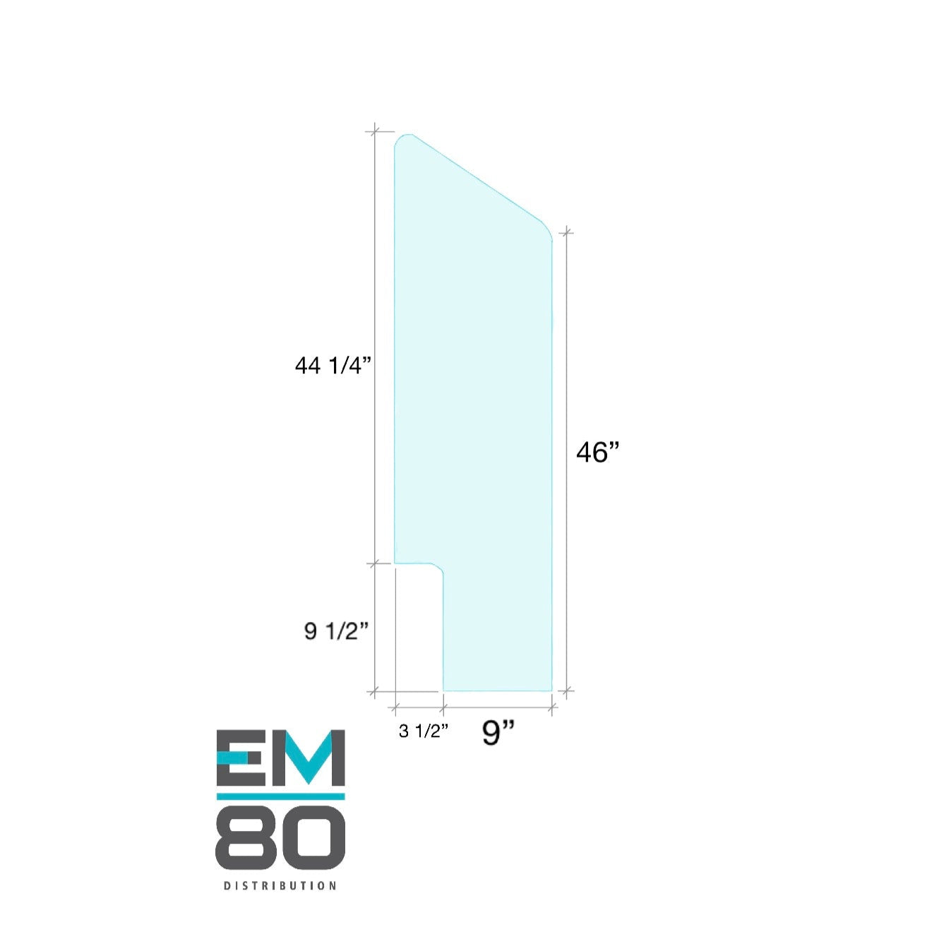 Panneau de verre pour marche d'escalier 46"