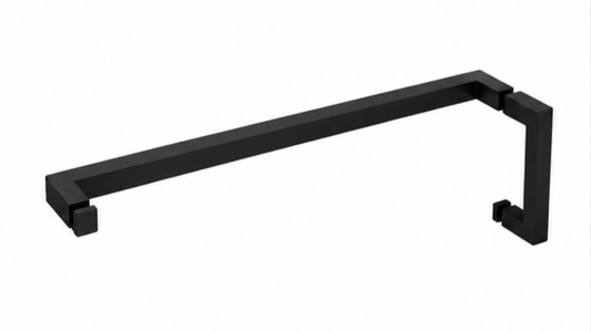 Poignée de douche carré et porte serviette noir mat