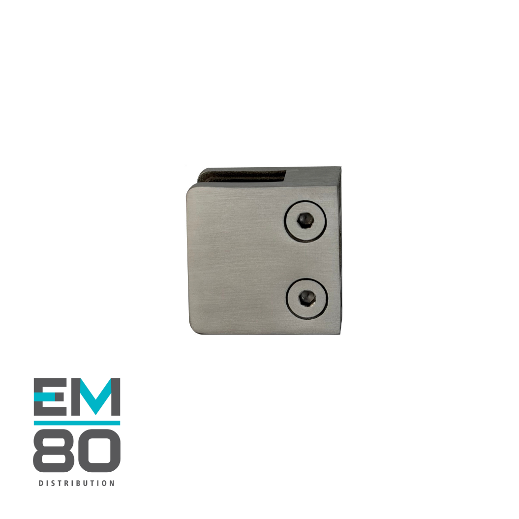 attache murale pour verre 6mm ou 8mm de couleur inox brossé