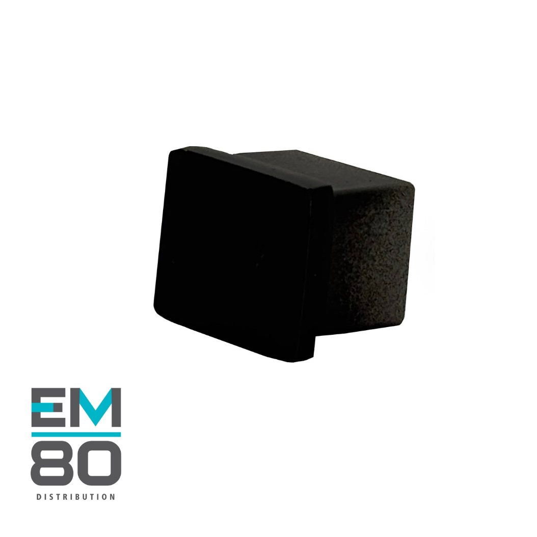 Capuchon d'extrémité noir mat pour main courante 25mmx21mm en acier inoxydable 316