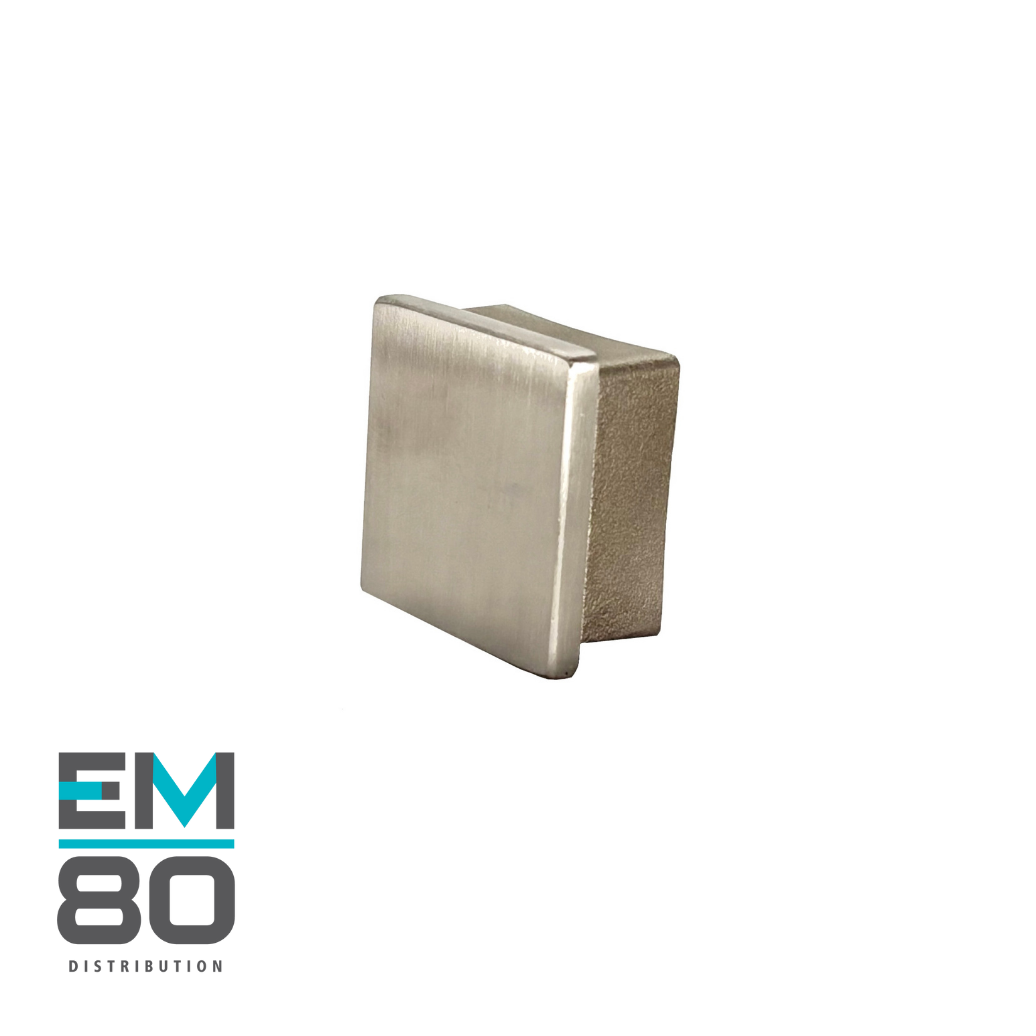 Capuchon d'extrémité de mains courantes en acier inoxydable 40x40mm de couleur inox brossé