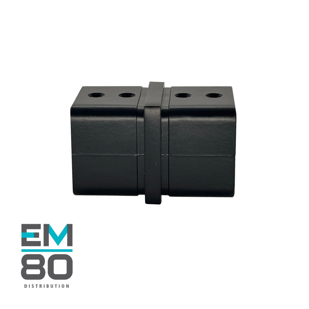 Connecteur 180 degrés de main courantes 40x40mm en acier inoxydable de couleur noir mat