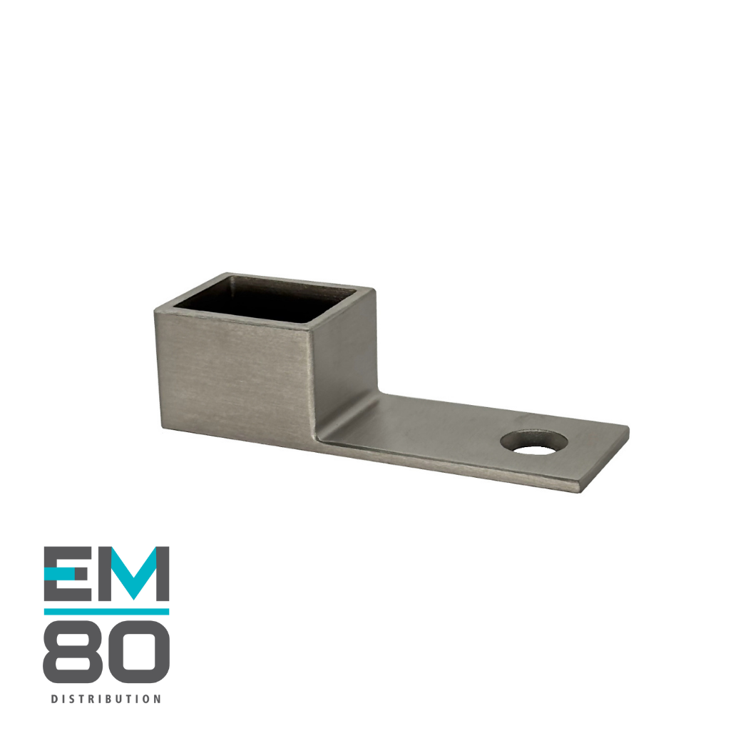 Connecteur allongé pour main courante 25mmx21mm en acier inoxydable couleur inox brossé