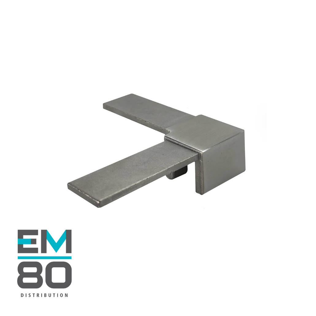 Connecteur 90 degrés fixe en inox pour main courante 25mmx21mm en acier inoxydable 316