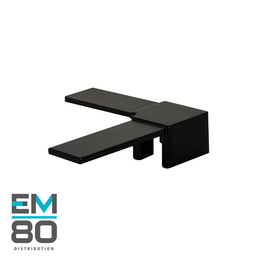 Connecteur 90 degrés fixe noir mat pour main courante 25mmx21mm en acier inoxydable 316