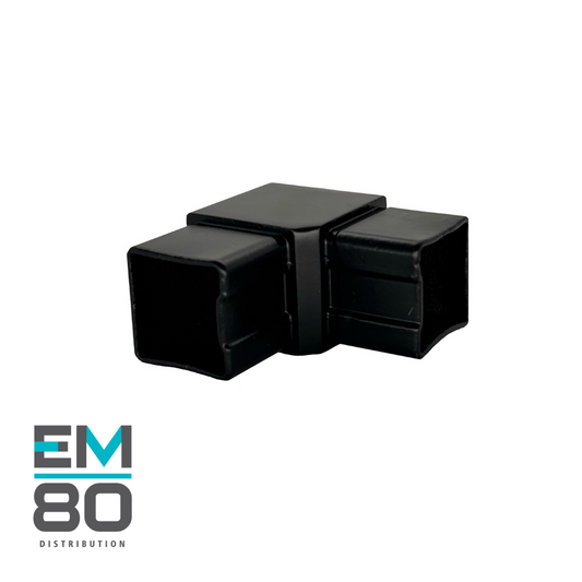 Connecteur 90 degrés de main courante hors verre en acier inoxydable de couleur noir mat