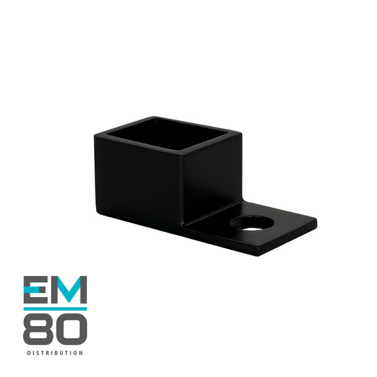 Connecteur latérale pour main courante sur verre 12mm 25mmx21mm en acier inoxydable couleur noir mat