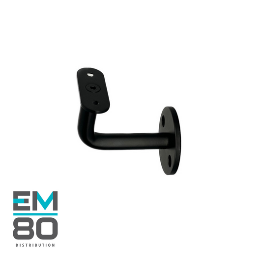 Support murale pour main courante en acier inoxydable de couleur noir mat