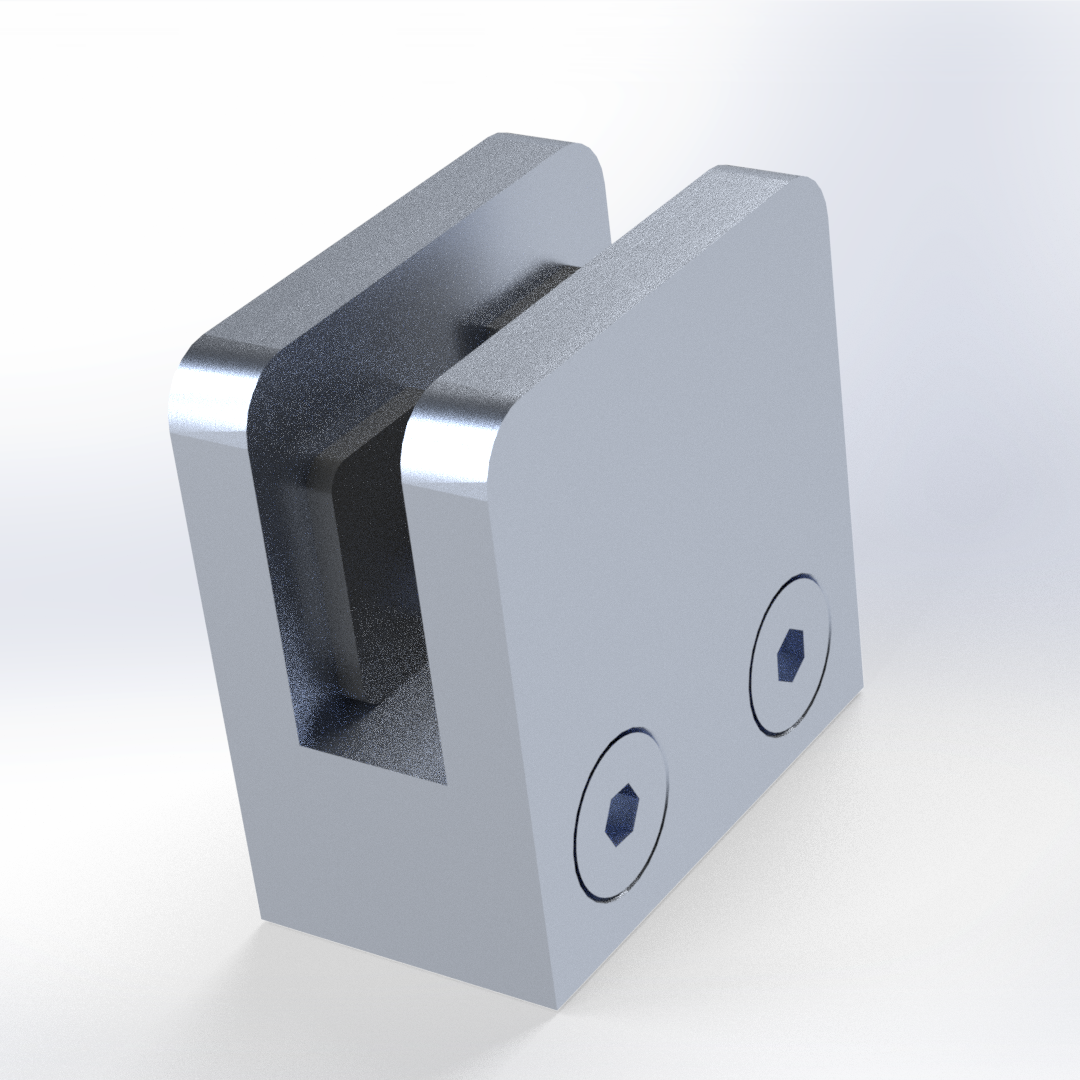 Attache au mur en acier inoxydable fini inox brossé pour panneau de verre 6mm